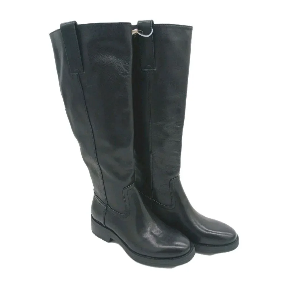 Womens Sofft Samantha III Black Leather Knee High Riding Boots Size 6 M NWOB